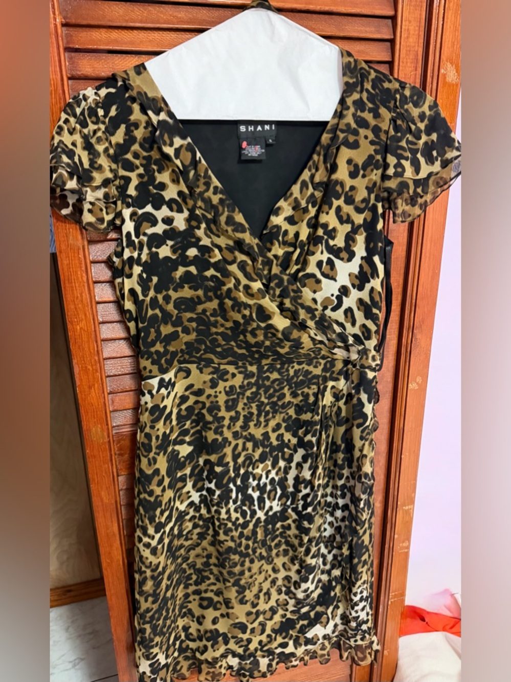 SHANI Leopard Print Wrap Dress
